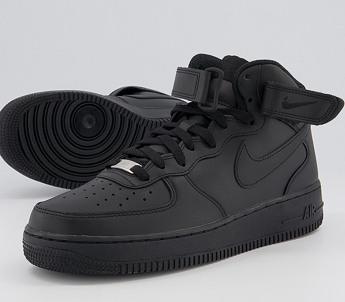 Nike Air Force 1 Mid Trainers Black - Unisex Sports