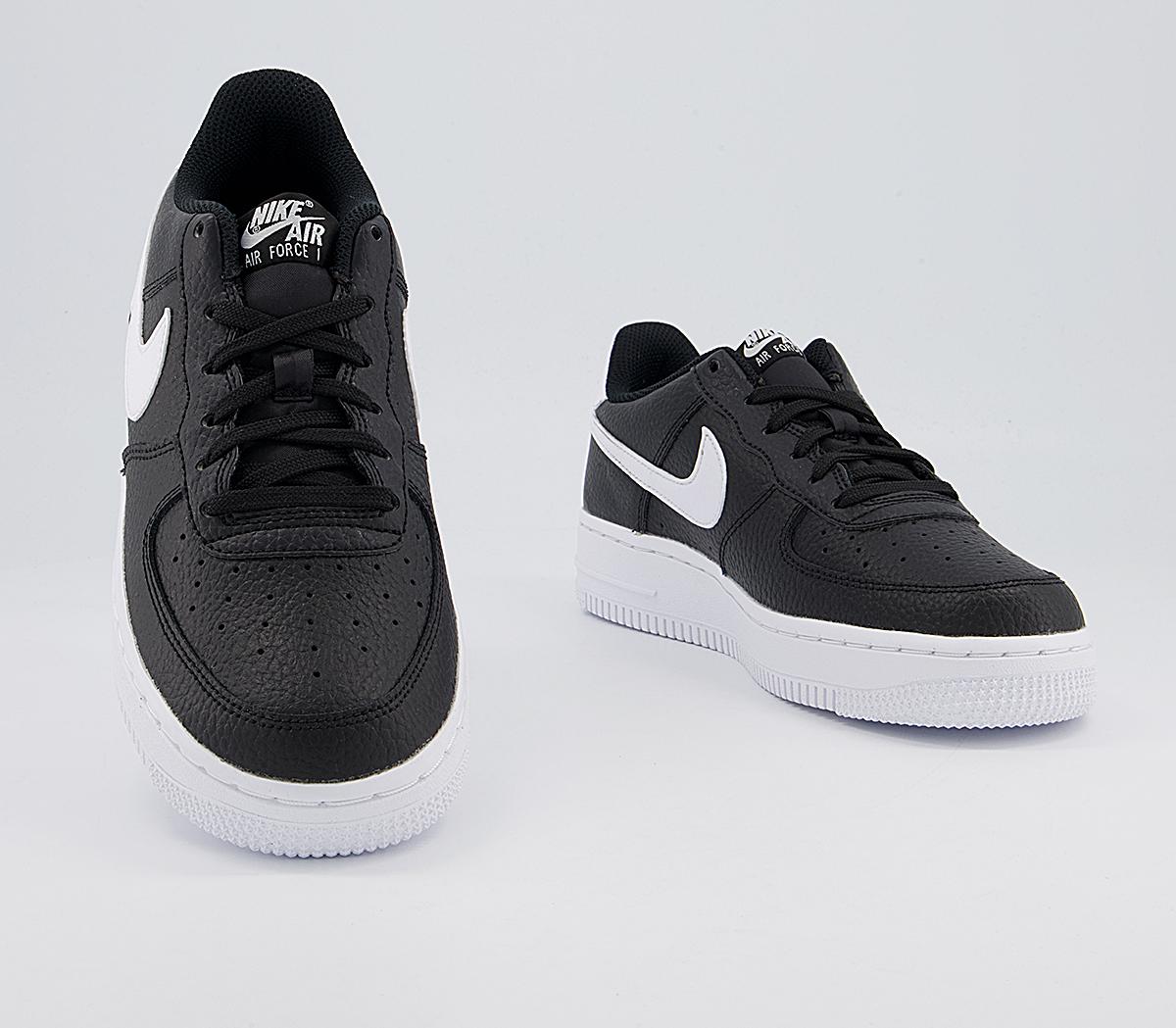 Nike Air Force 1 Boys Trainers Black White - Kids Trainers