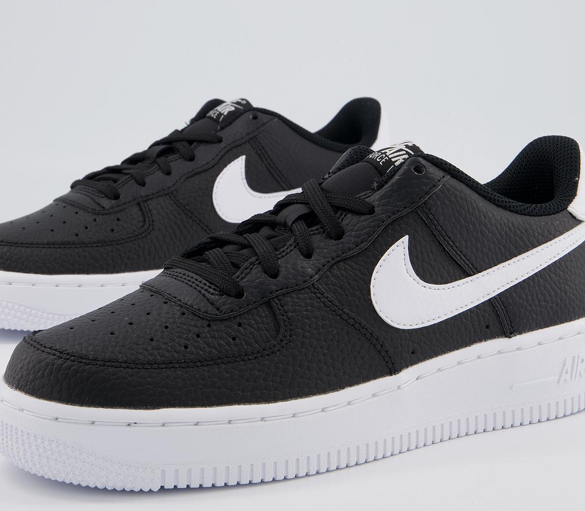 Nike Air Force 1 Boys Trainers Black White - Kids Trainers