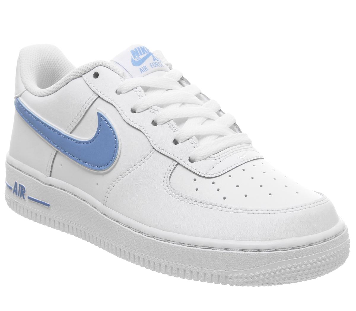 light blue and white air force ones