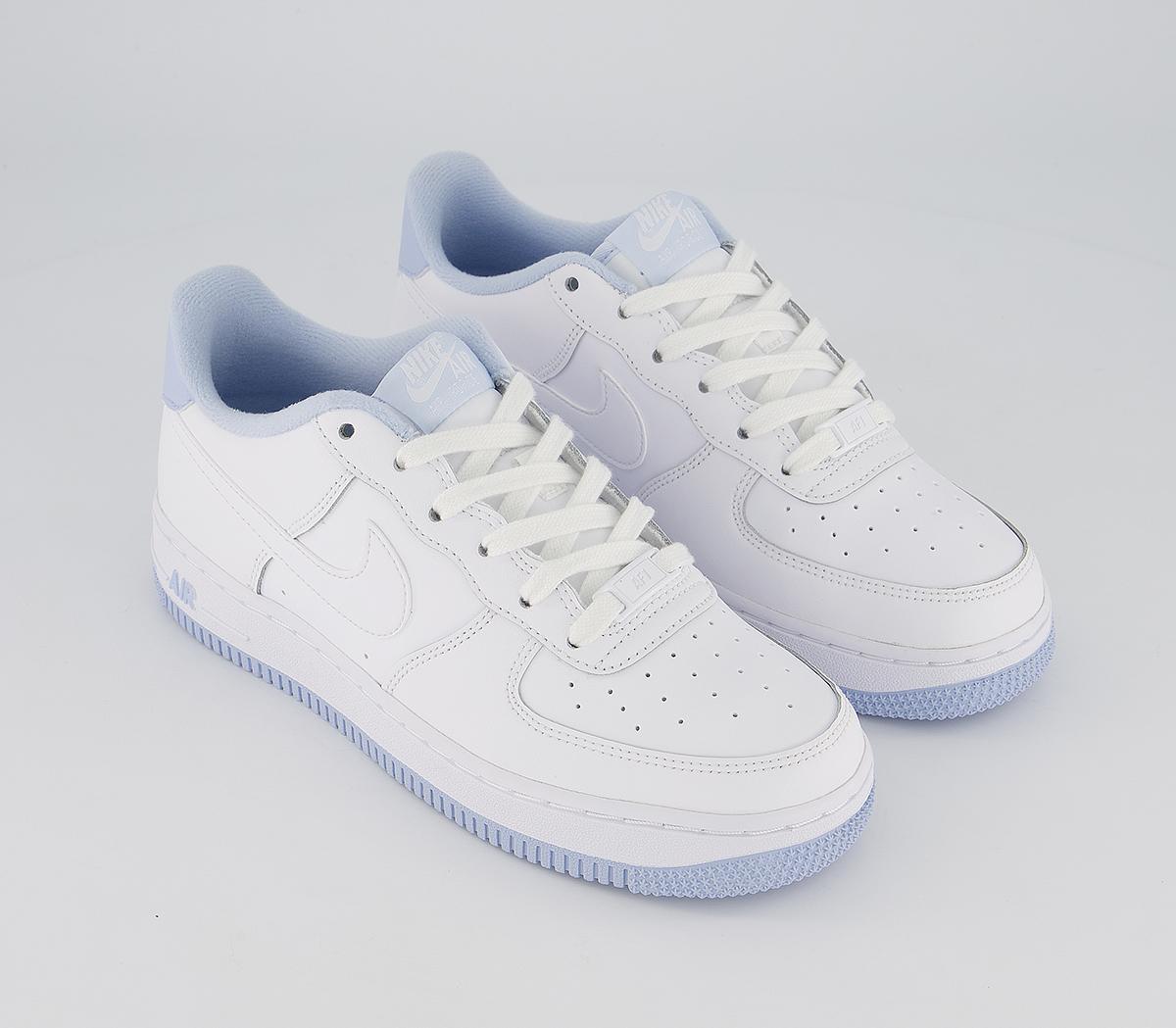 Nike Af1 Boys Trainers White White Hydrogen Blue - Hers trainers