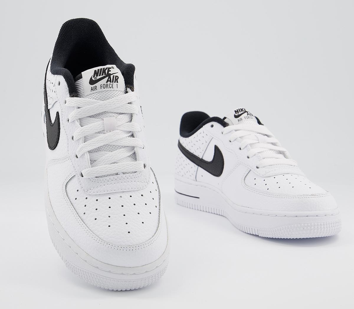 Nike Af1 Boys Trainers White Black Swooshfetti - Hers trainers