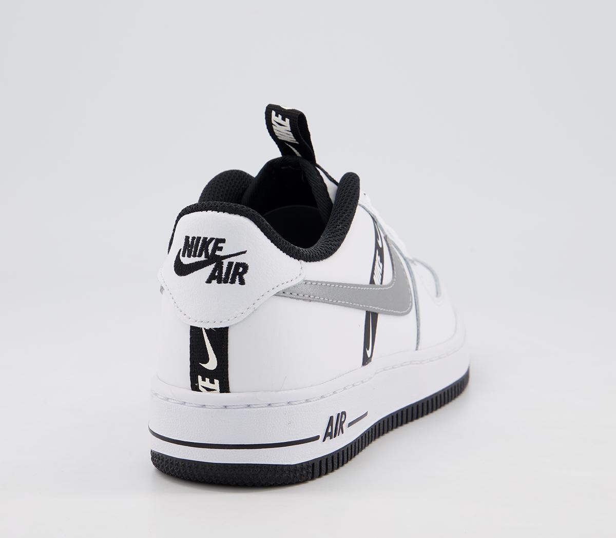 Nike Af1 Boys White Black Silver - Hers trainers