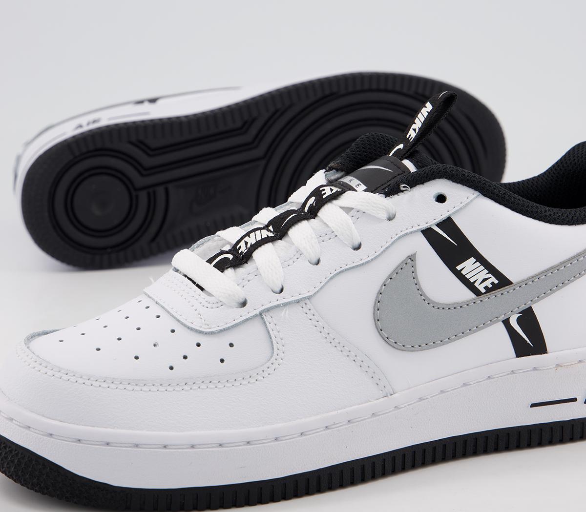 Nike Af1 Boys White Black Silver - Hers trainers