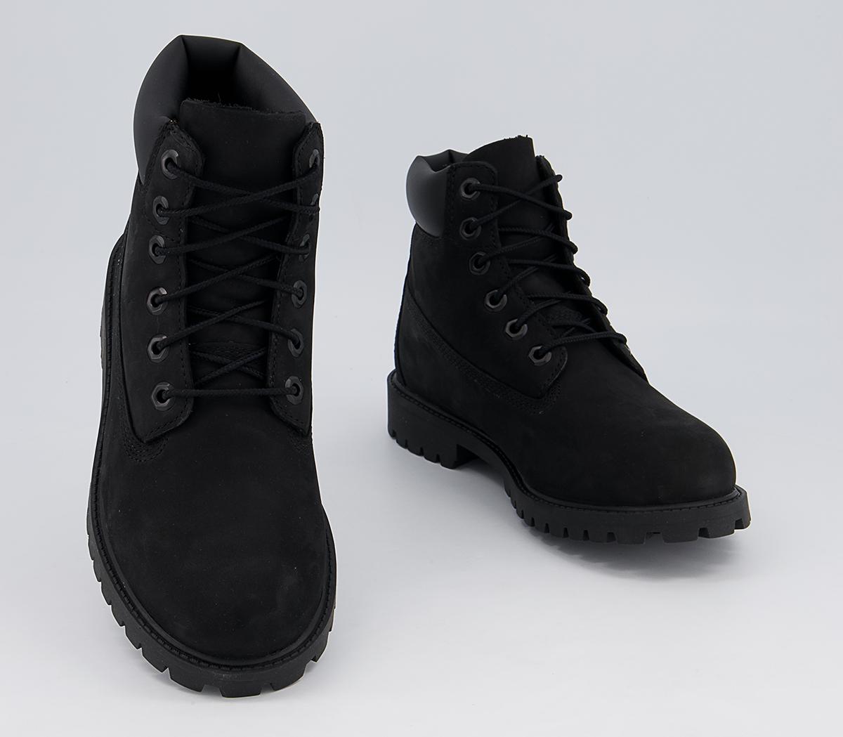 Timberland Juniors 6 Inch Premium Waterproof Boots Black Nubuck - Ankle ...