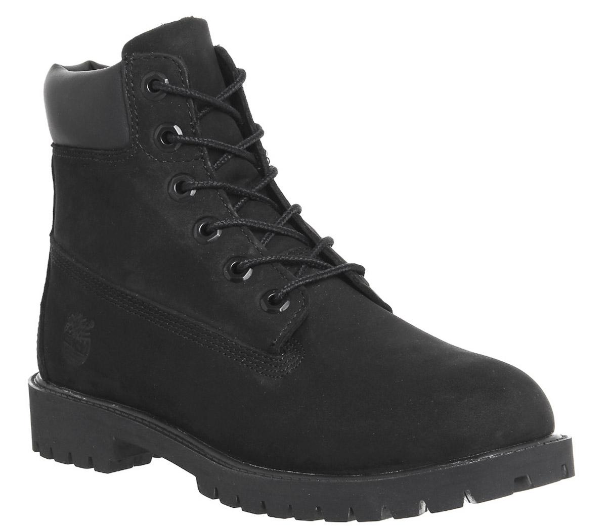 Timberland Juniors 6 Inch Premium Waterproof Boots Black Nubuck - Ankle ...