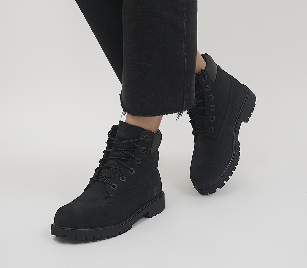 black on black timberland boots