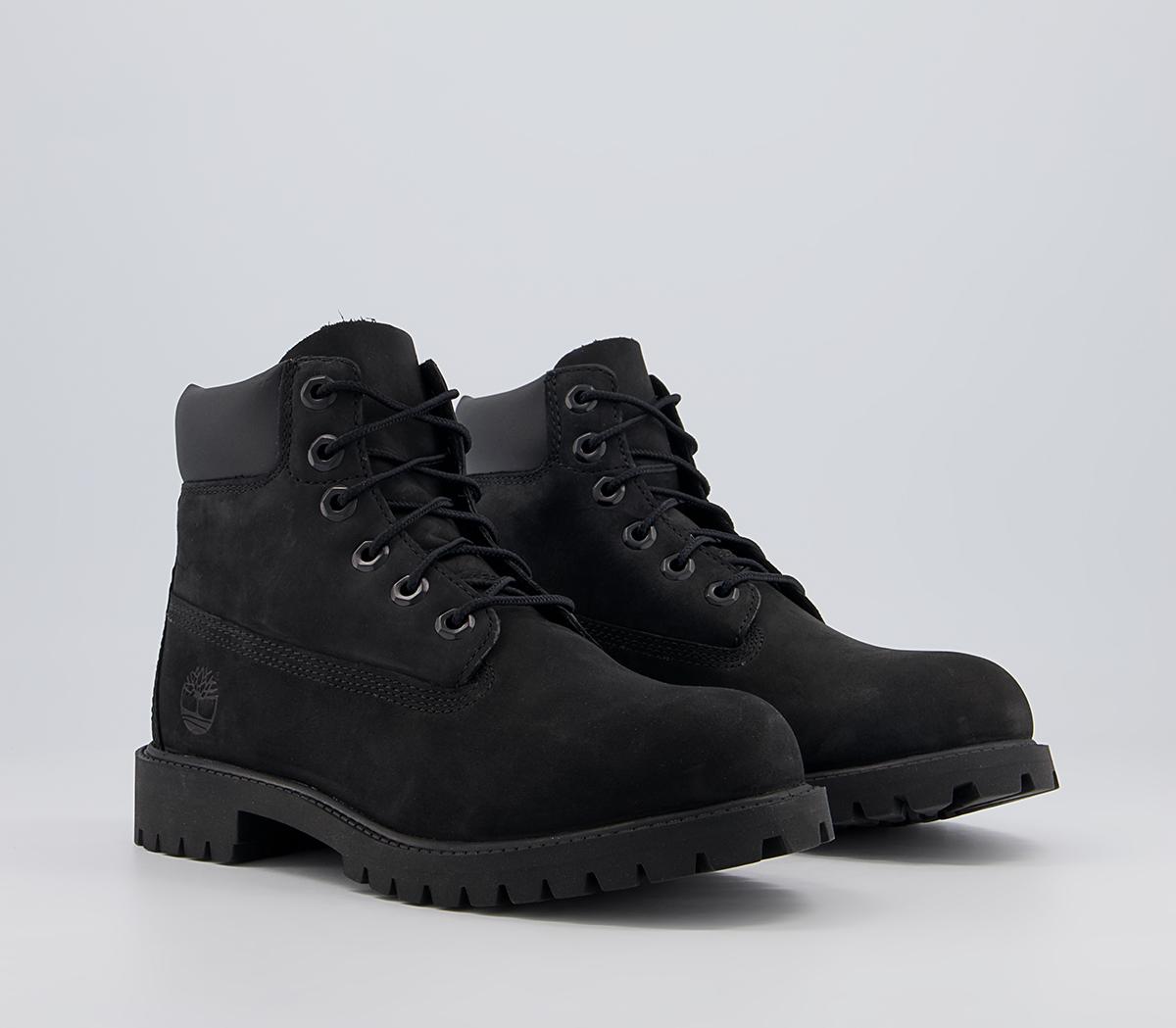 Timberland Juniors 6 Inch Premium Waterproof Boots Black Nubuck - Ankle ...