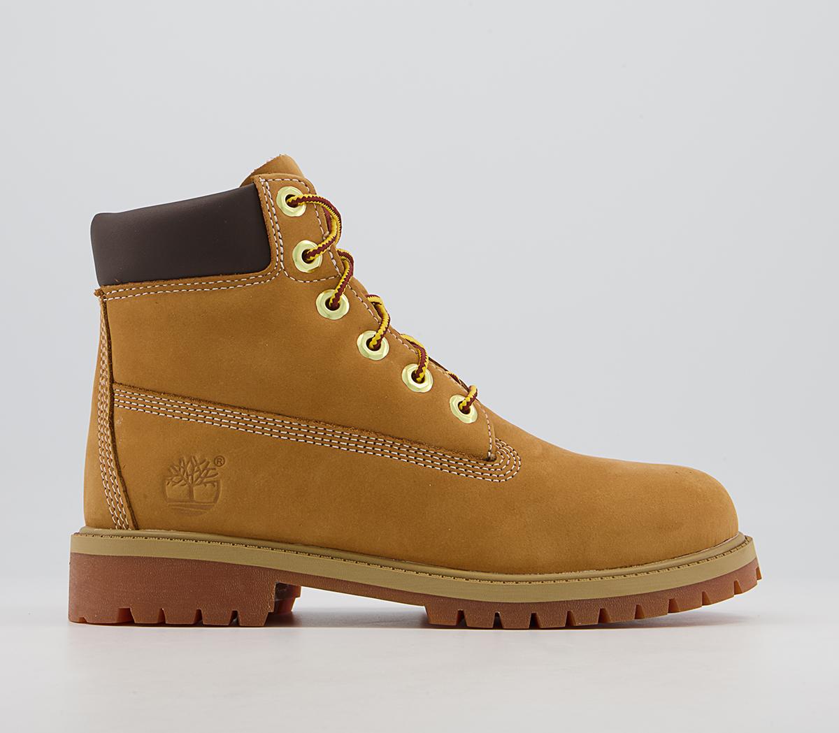 Timberland Juniors 6 Inch Premium Waterproof Boots Wheat Nubuck - Ankle ...