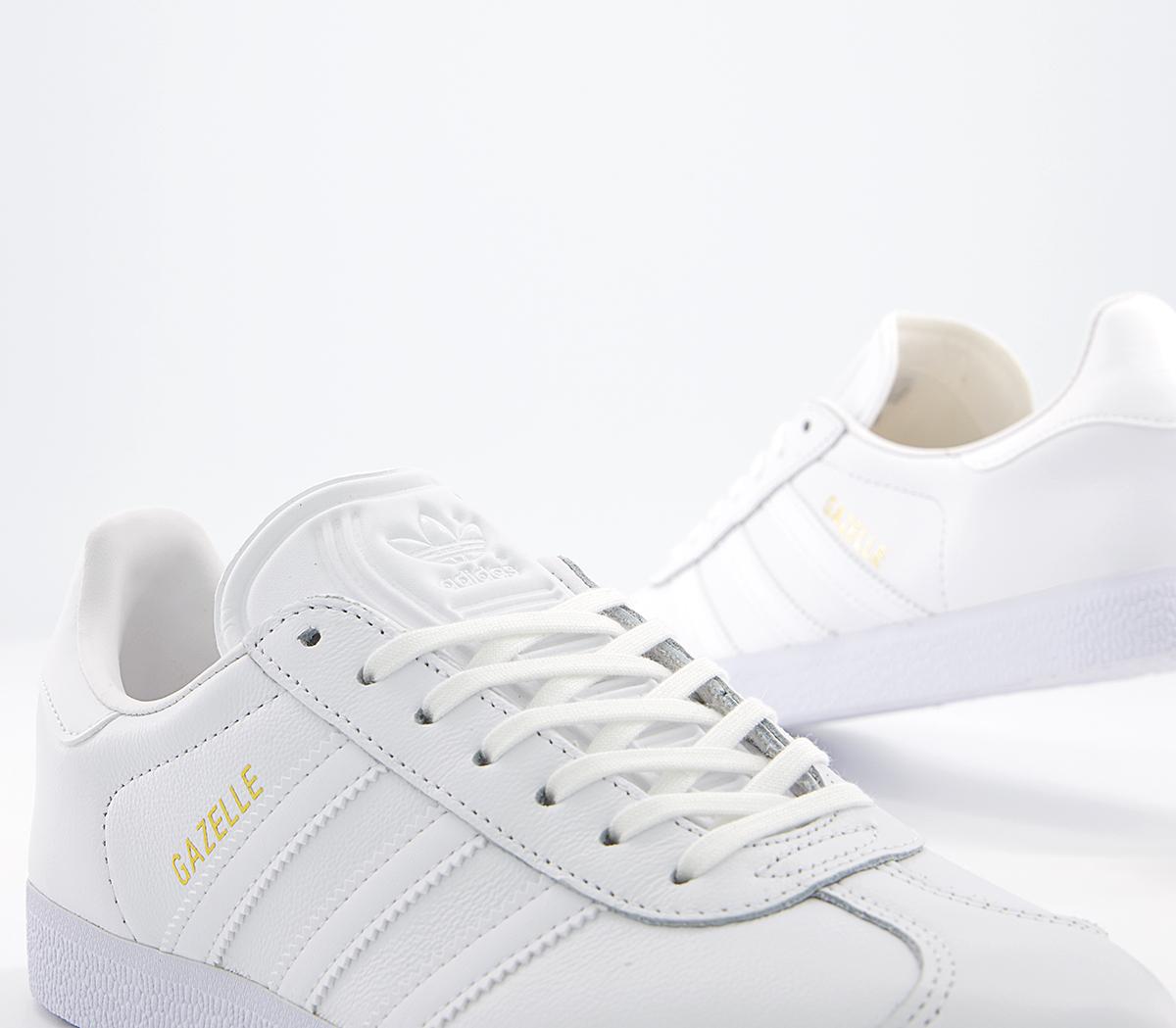 plain white adidas gazelle