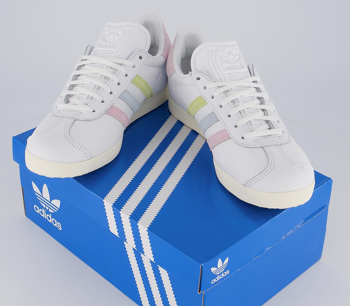 Adidas Gazelle Trainers White Clear Pink Tint W11 1la Exclusive Hers Trainers