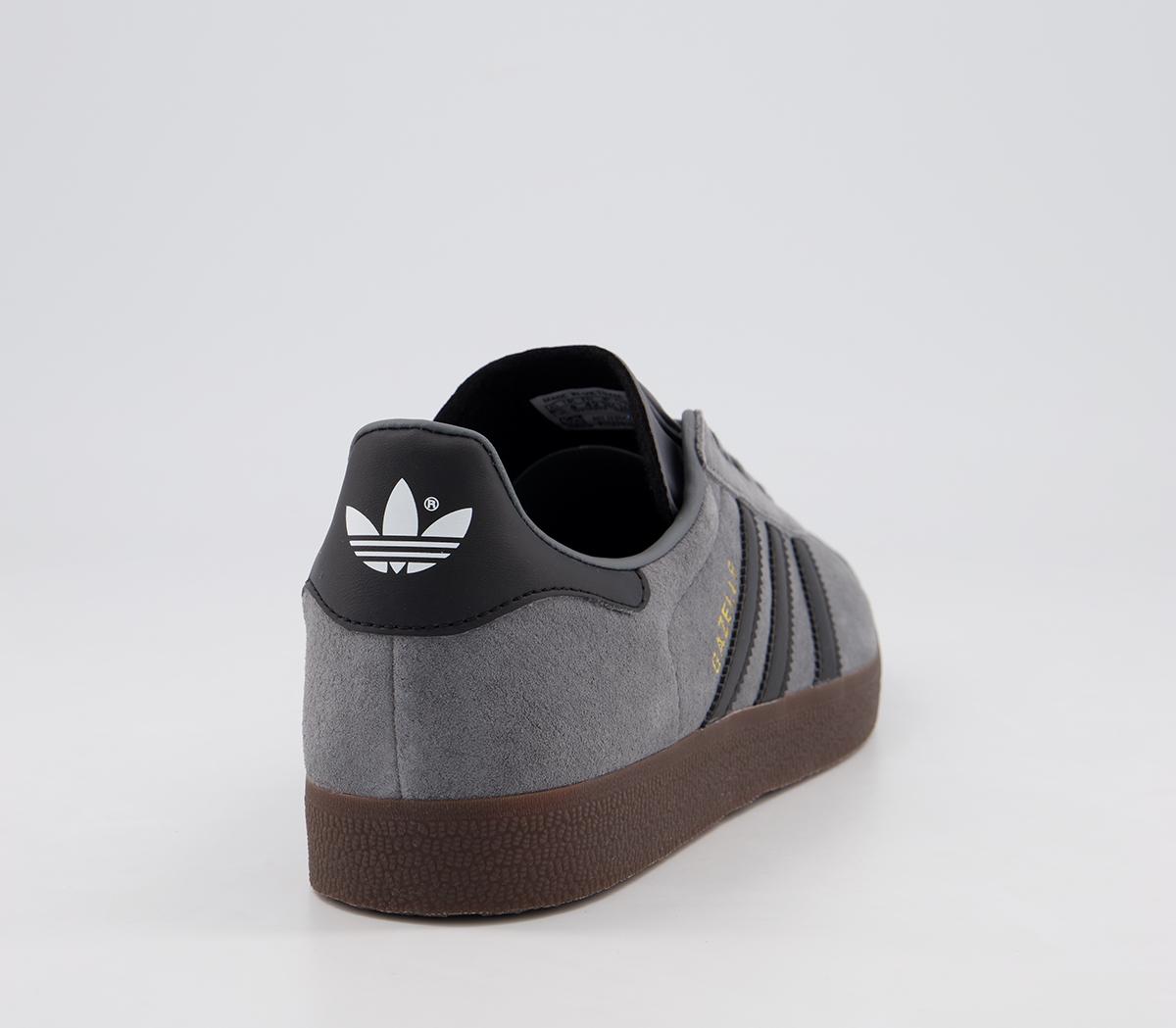 adidas Gazelle Trainers Grey Black Gum - Unisex Sports