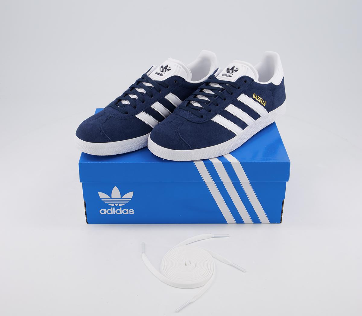 adidas Gazelle Trainers Collegiate Navy White - His trainers