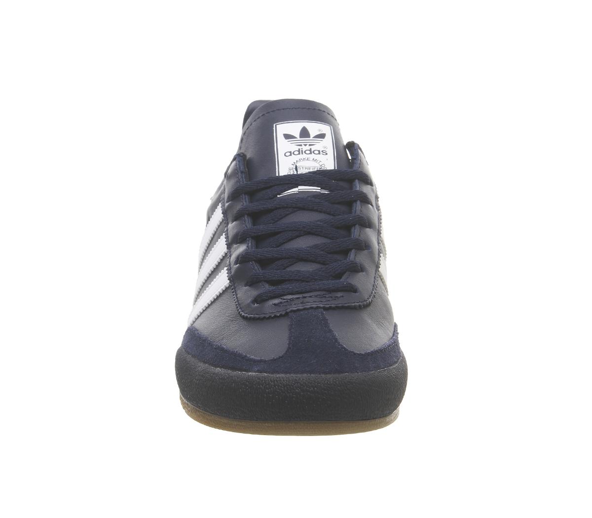 navy adidas jeans trainers