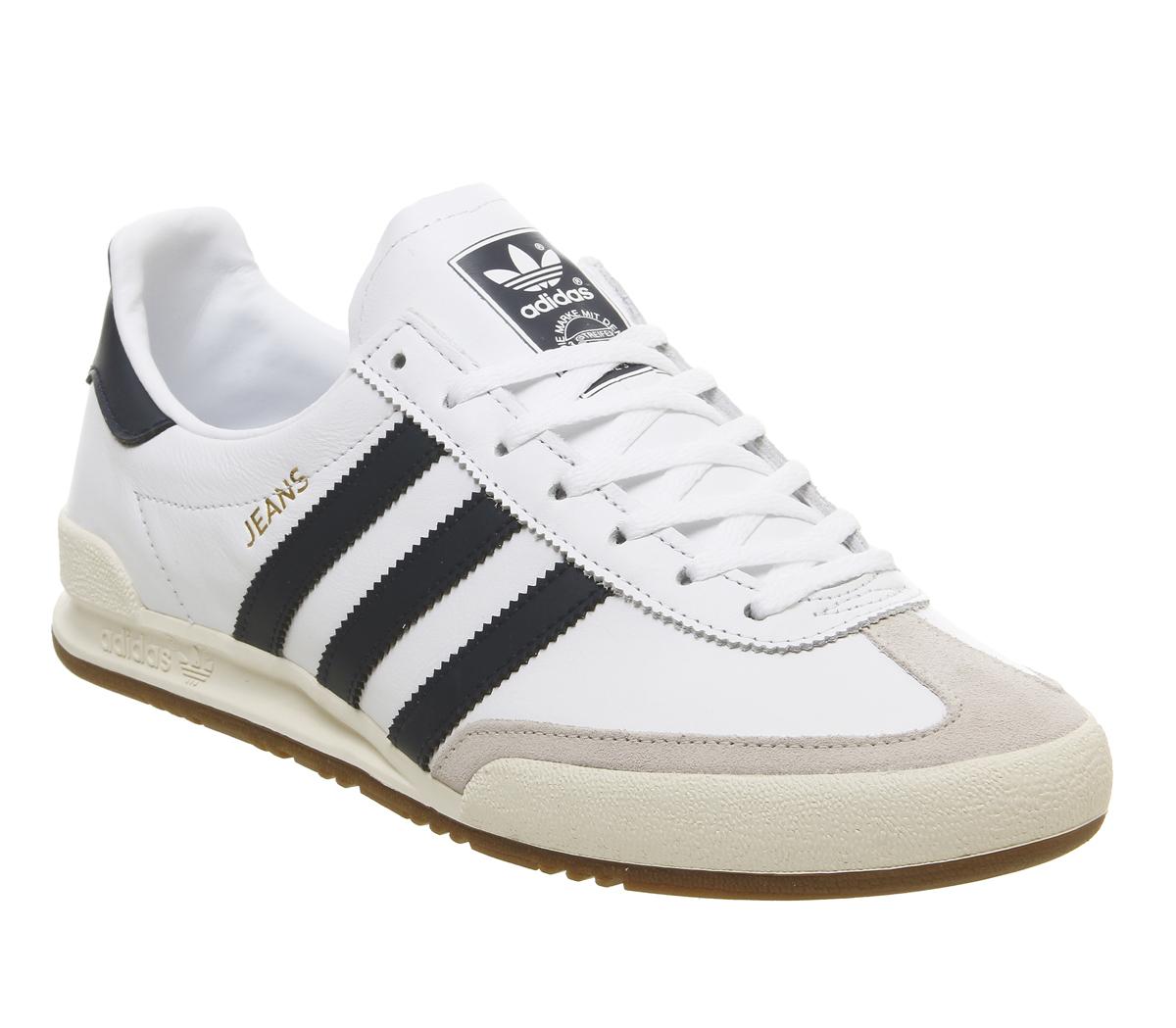 adidas jeans leather trainers black leather