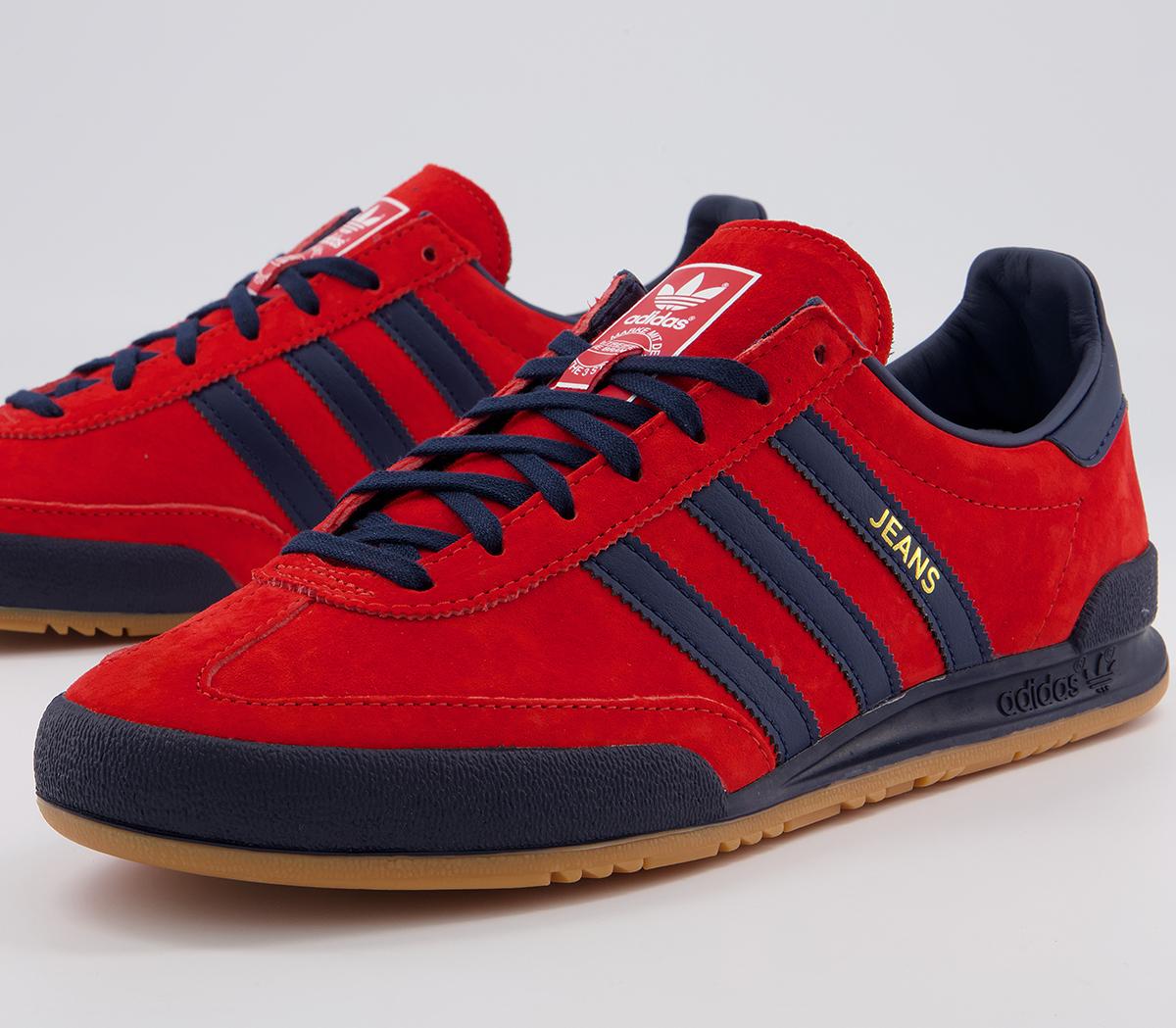 adidas jeans trainers trace royal red