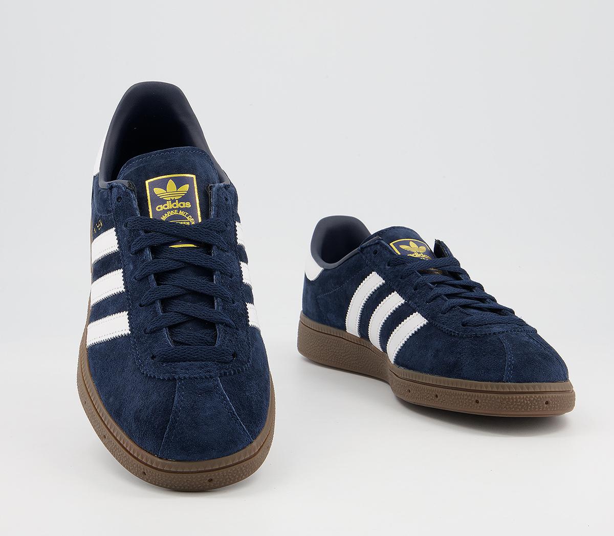 Adidas Munchen Trainers Navy White Gum - His Trainers