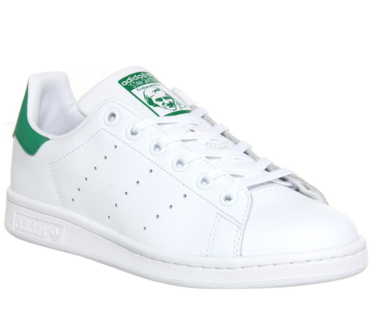 adidas Stan Smith Trainers Core White Green - Unisex Sports