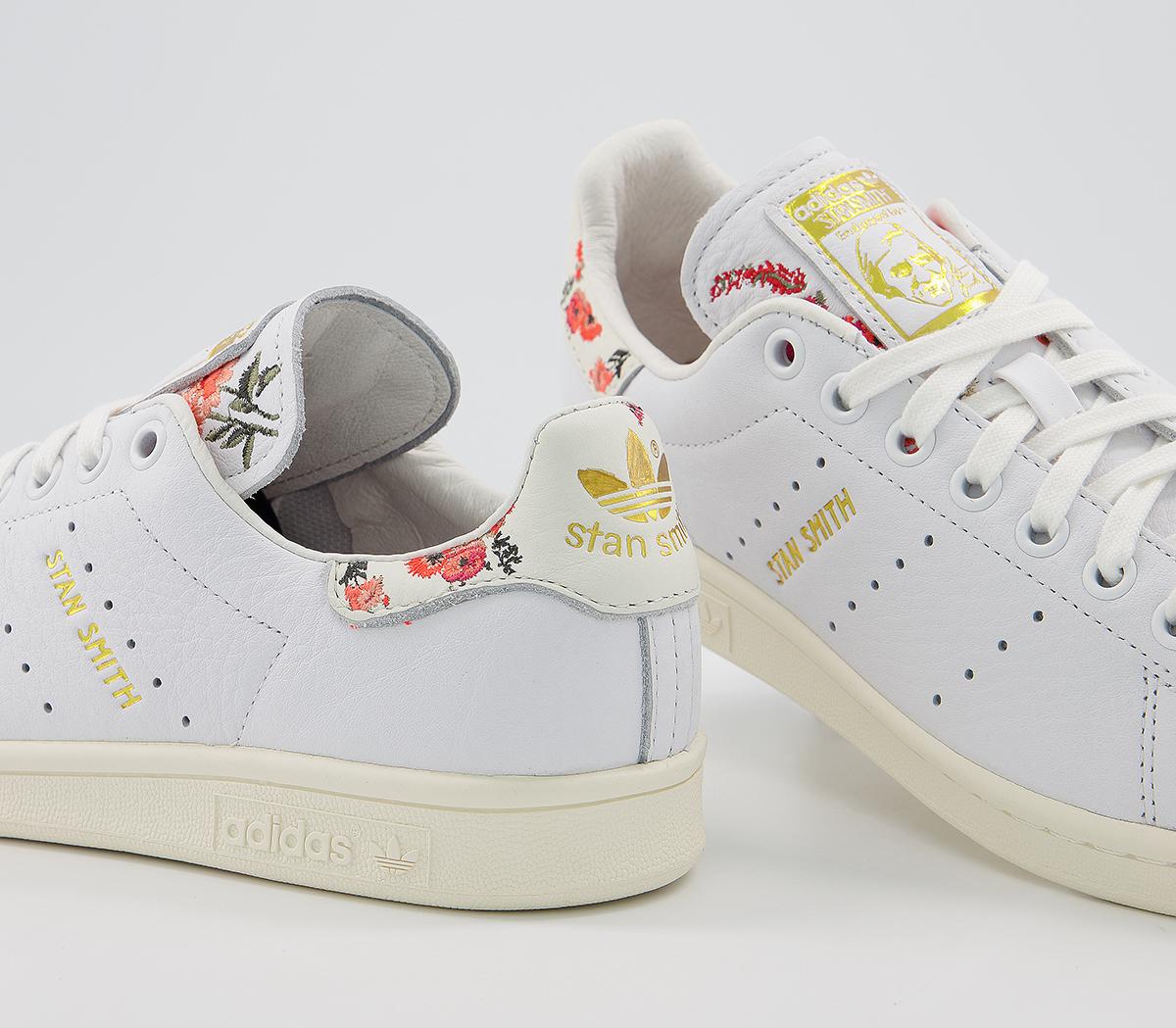 adidas Stan Smith Trainers White Off White Floral - Hers trainers