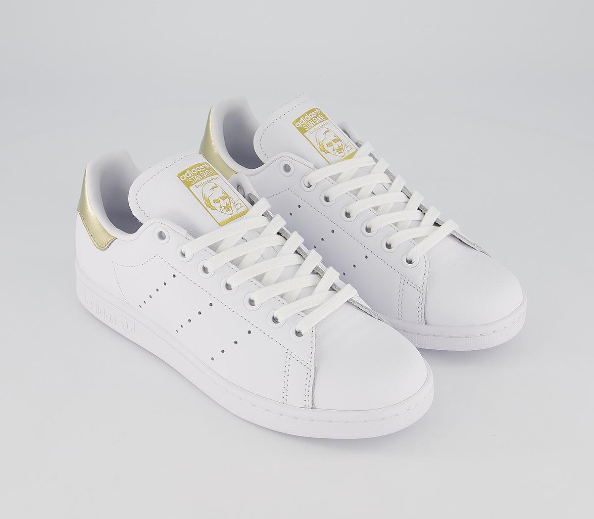 adidas Stan Smith Trainers Cloud White Gold Metallic - Hers trainers