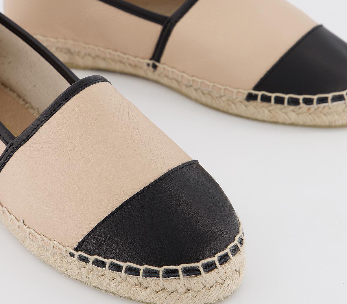 Office Lucky Espadrilles With Toe Cap Nude And Black Mix - Flat Shoes ...