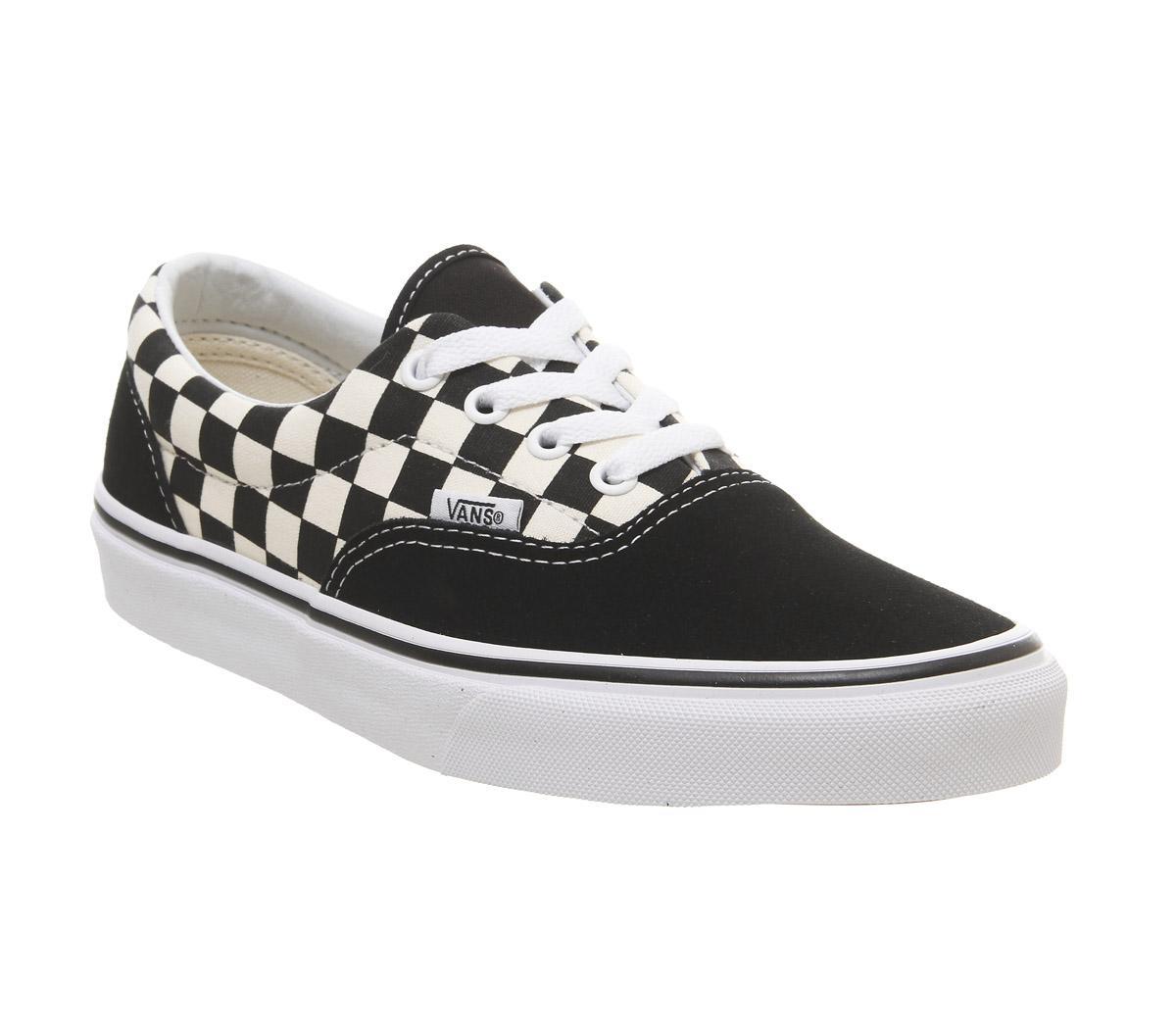 white checkered vans with laces 