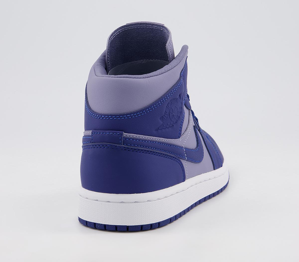 Jordan Air Jordan 1 Mid Trainers Iron Purple Deep Royal Blue - Hers trainers