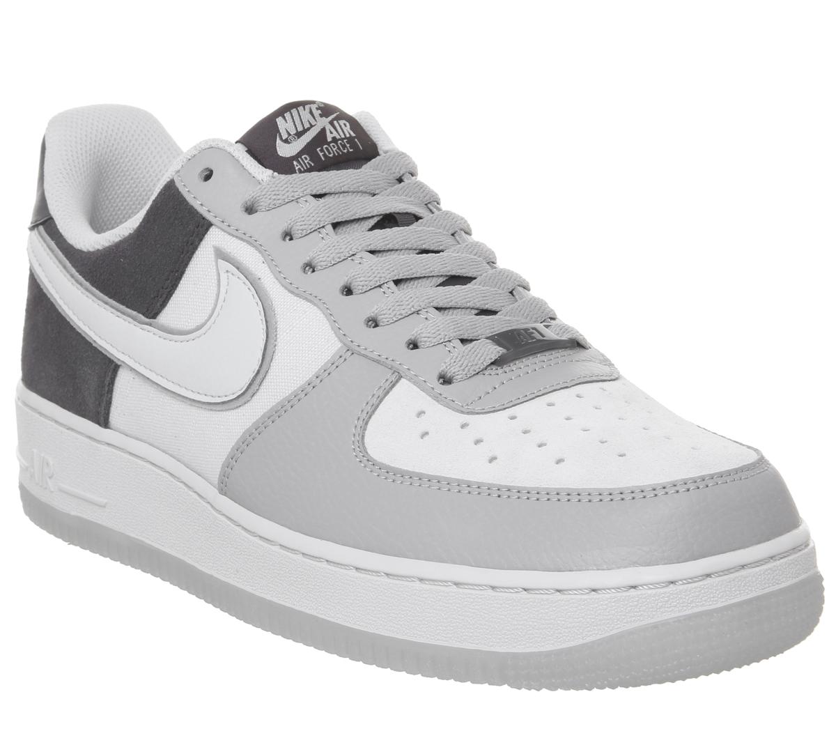 white & grey air force 1 lv8 trainers