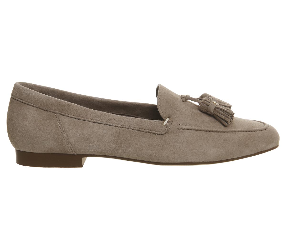 Office Retro Tassel Loafers Taupe Suede - Flats