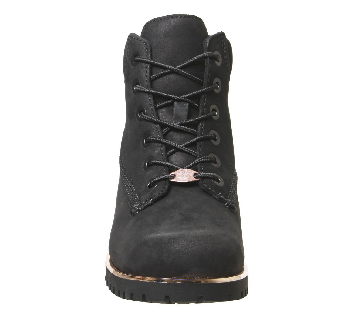 timberland slim premium 6 inch boots black rose gold rand