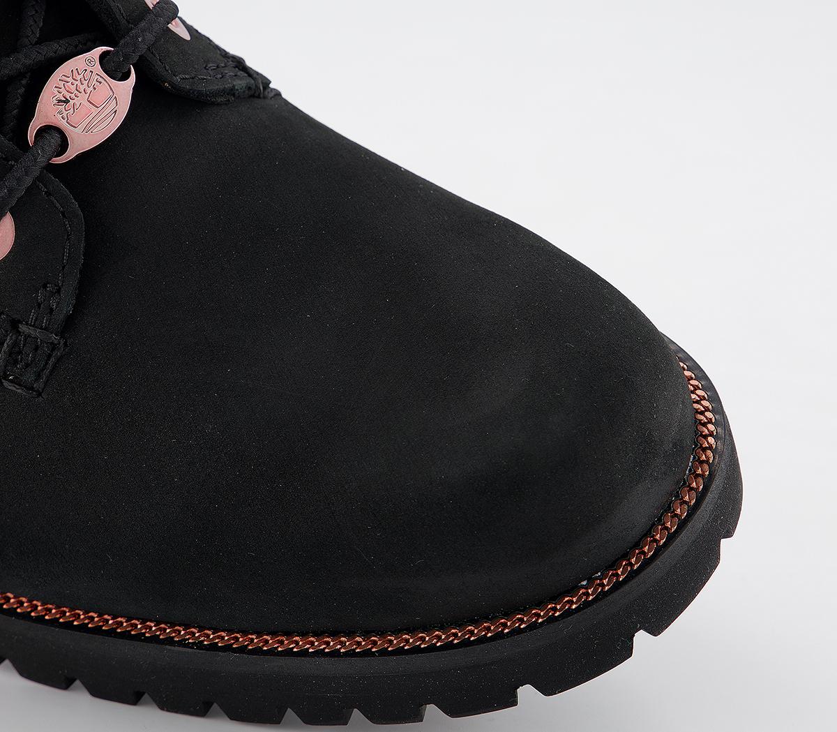 timberland boots black and rose gold