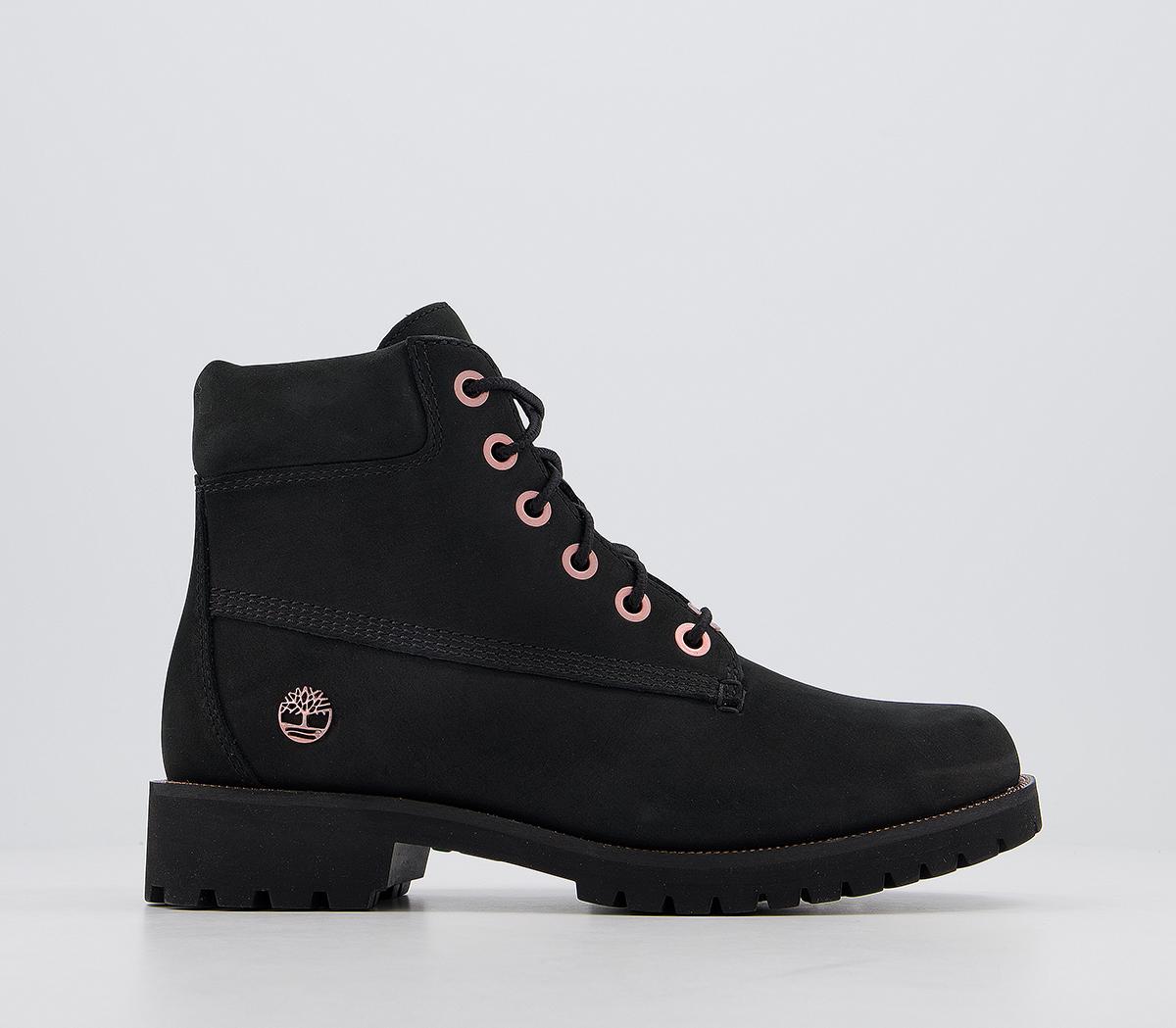 black timberland boots with gold chain laces