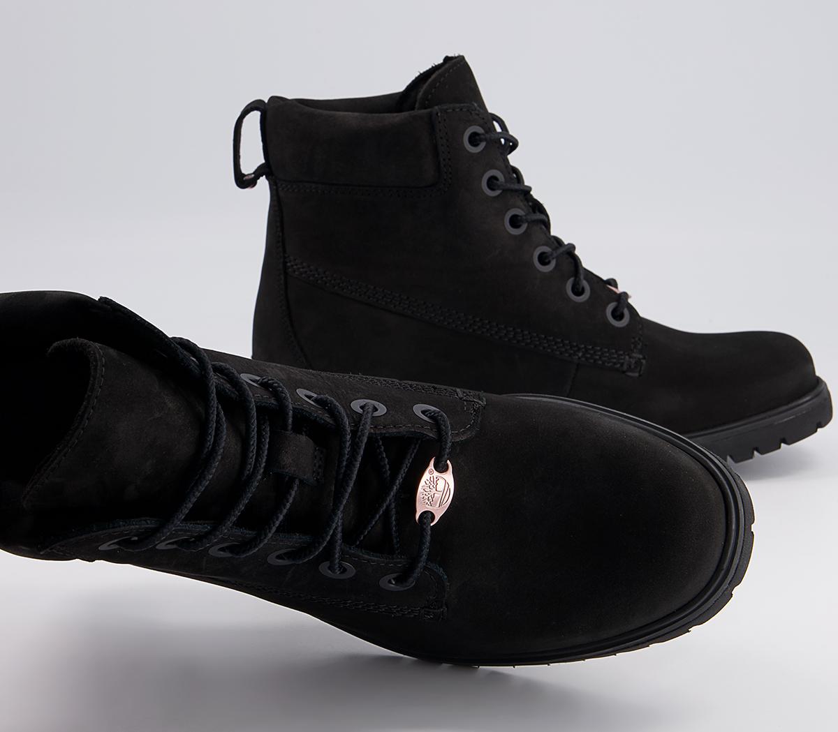 slim premium 6 inch boots black rose gold