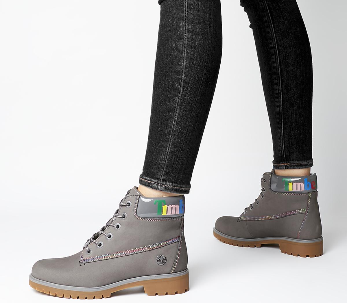white rainbow timberland boots