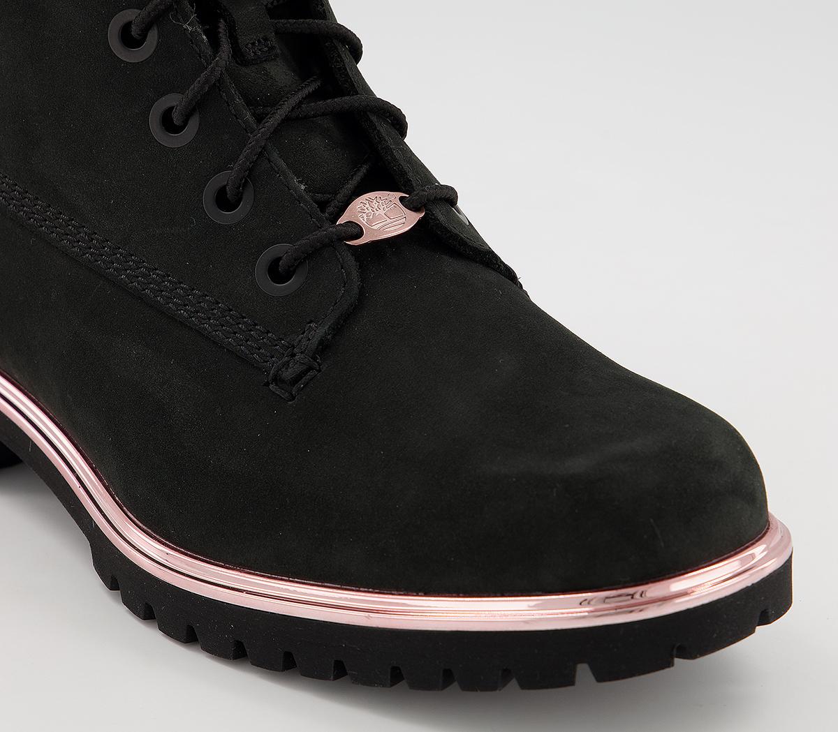 Rose gold and black timberlands online