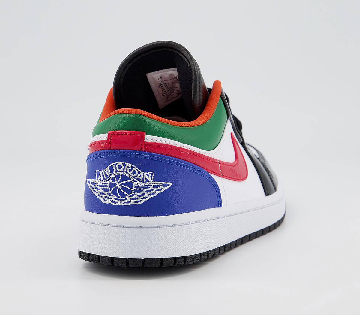 Jordan Air Jordan 1 Low Trainers White White Hyper Royal University Red Pine Green - Sneaker herren
