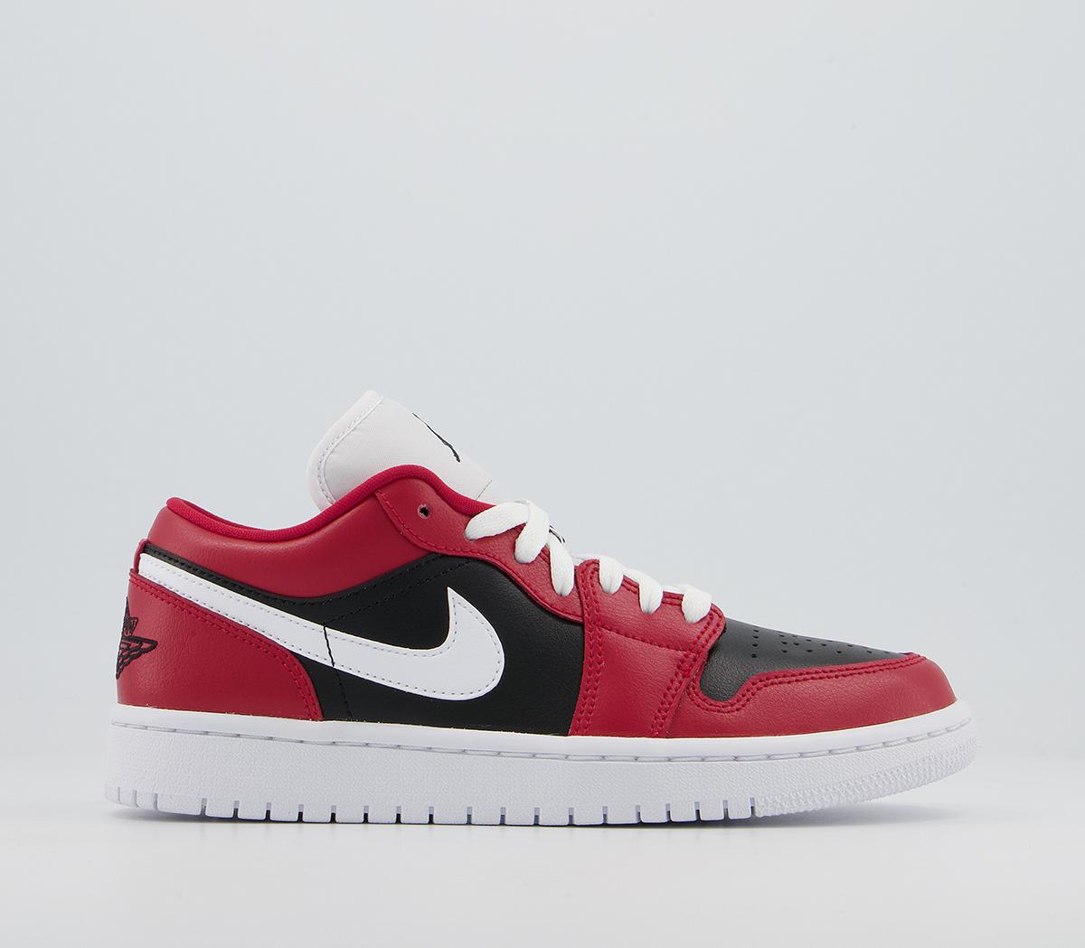 Jordan Air Jordan 1 Low Trainers Gym Red White Black Hers Trainers