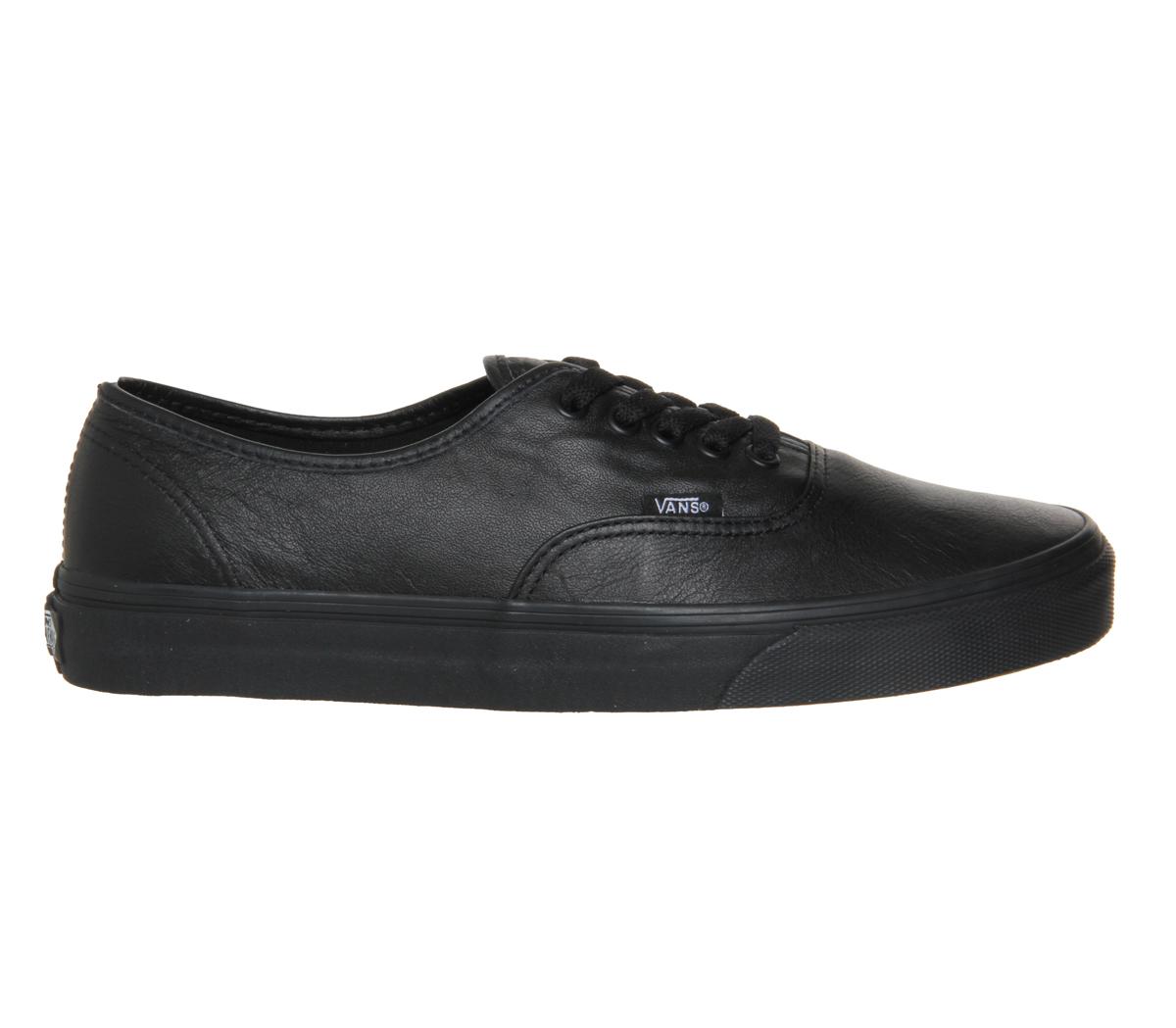 black leather vans 5.5