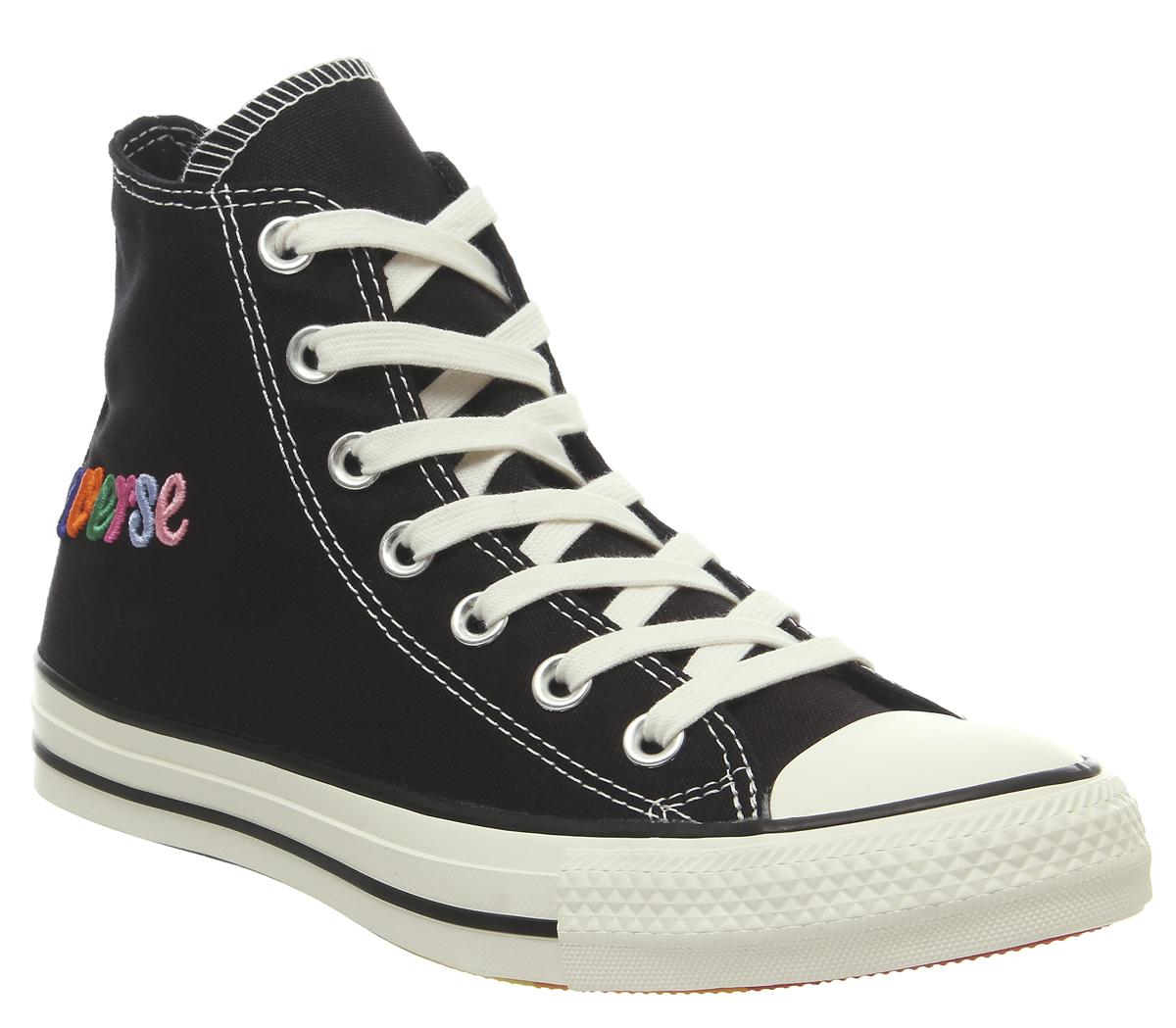 Converse Converse All Star Hi Trainers Black Egret Rainbow Exclusive - Hers  trainers