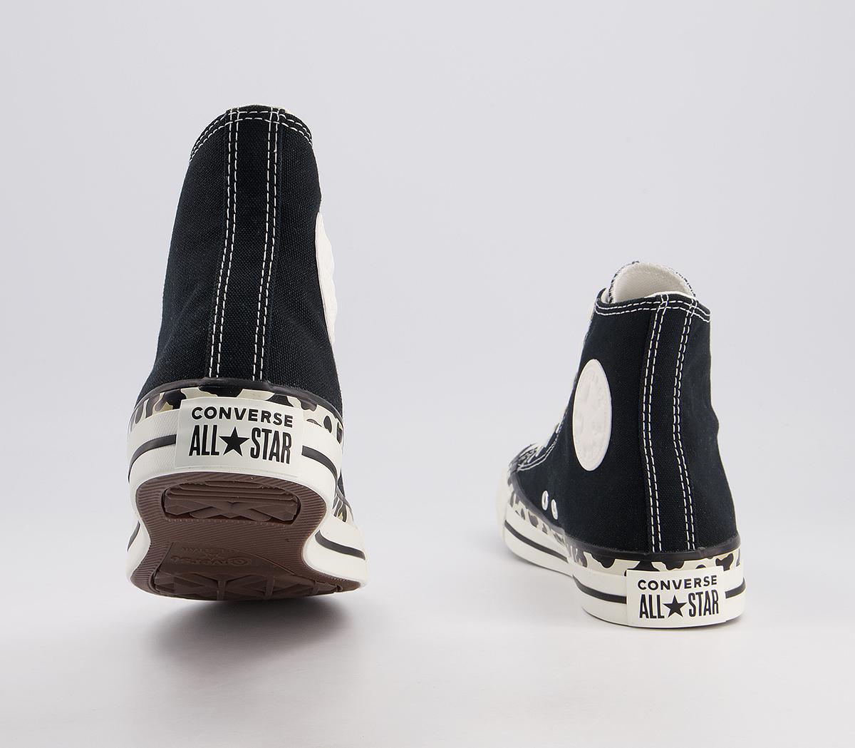 converse all star hi trainers leopard edged black egret driftwood