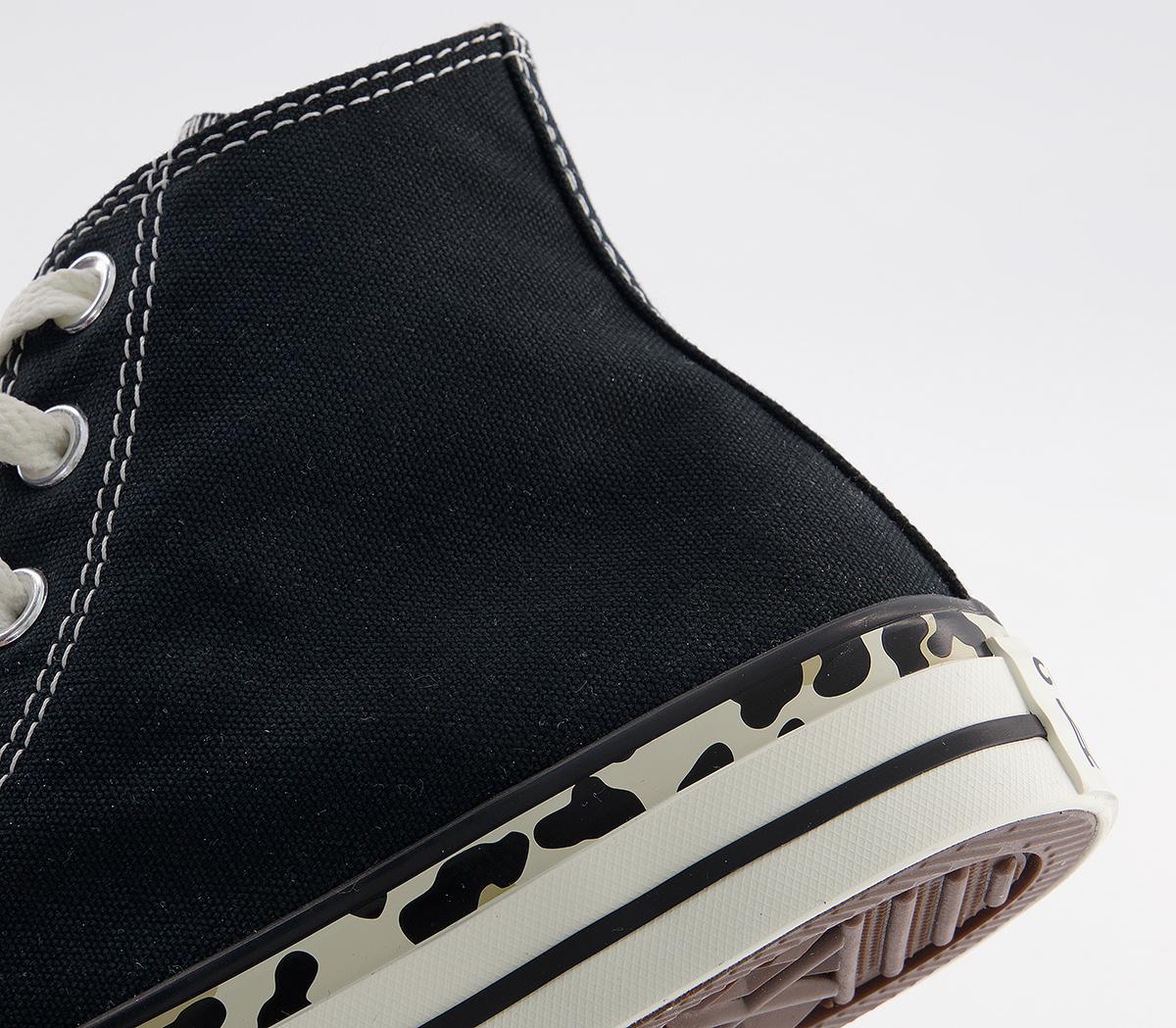 converse all star hi trainers leopard edged egret leather
