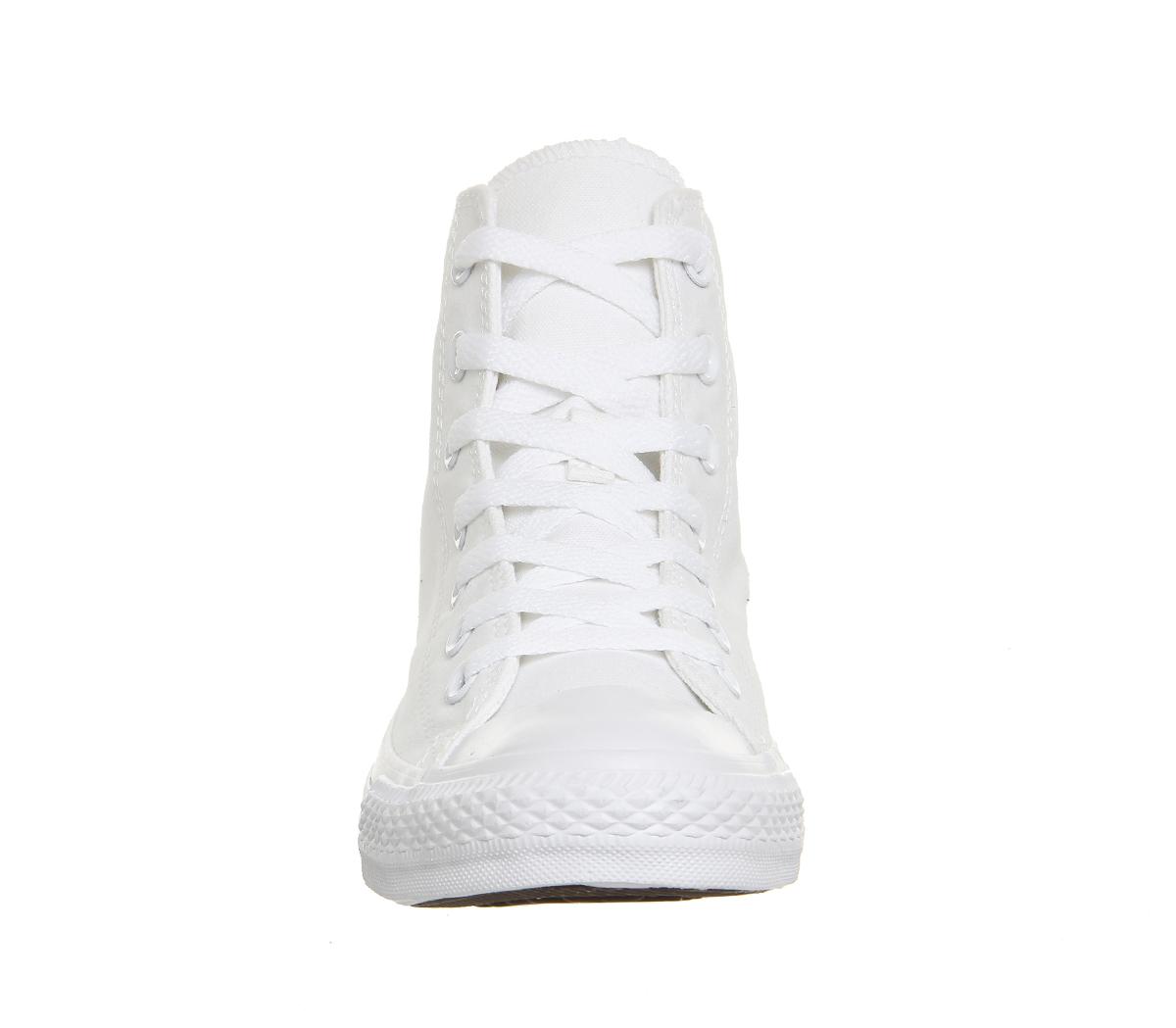 converse all star hi white mono canvas