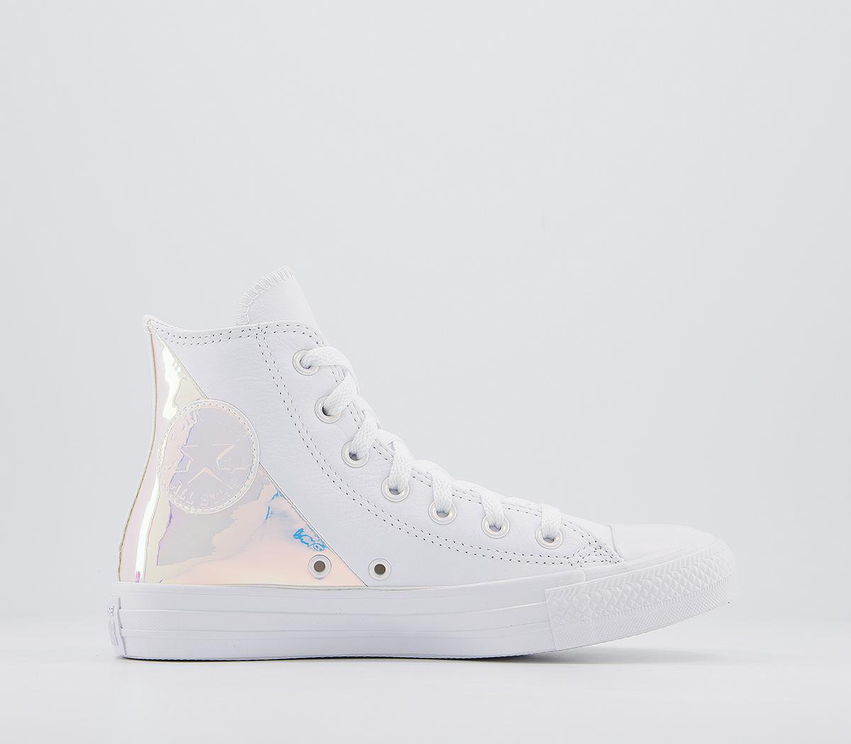iridescent white converse