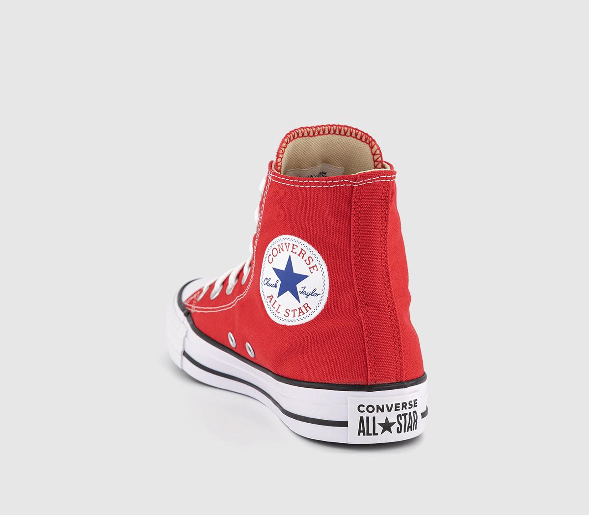 Converse All Star Hi Trainers Red Canvas - Unisex Sports