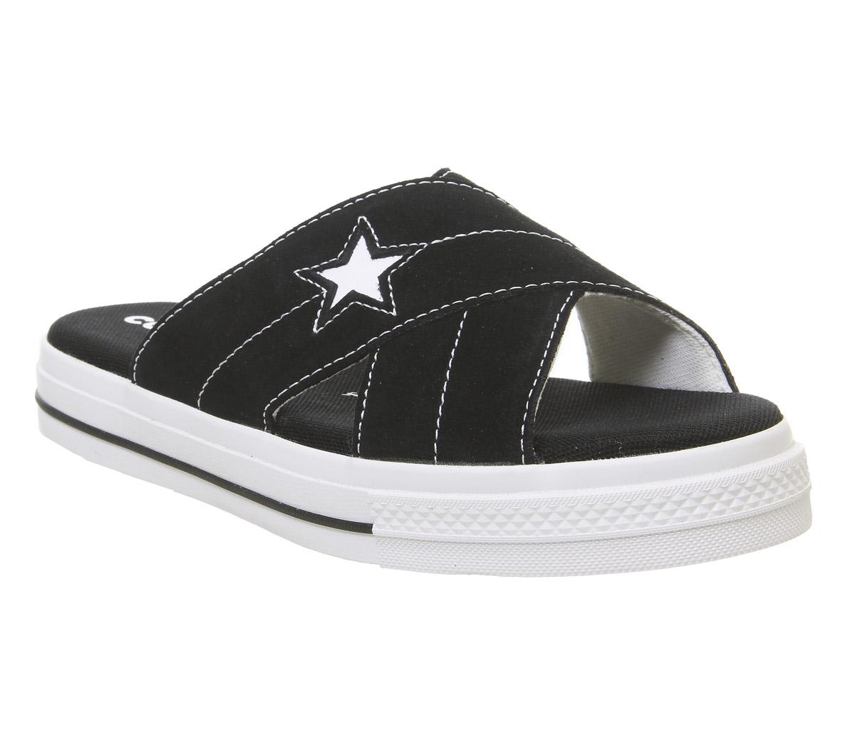 converse one star black sandals