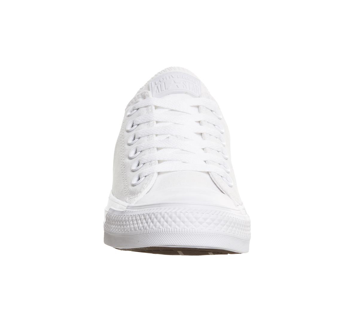 converse all star low white mono canvas