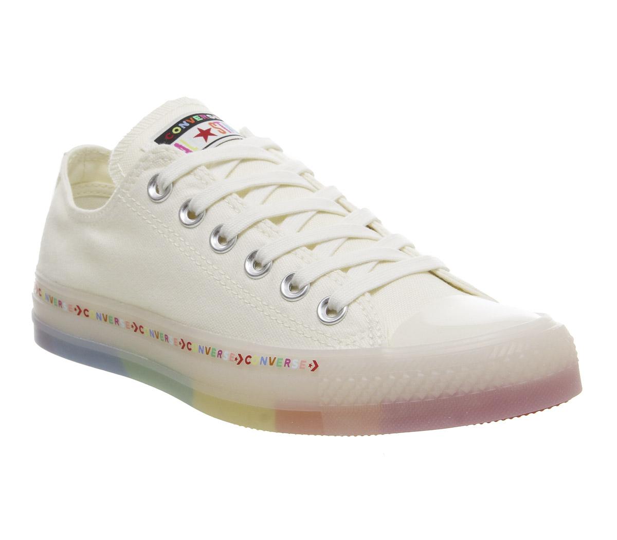 converse converse all star low trainers egret white rainbow exclusive