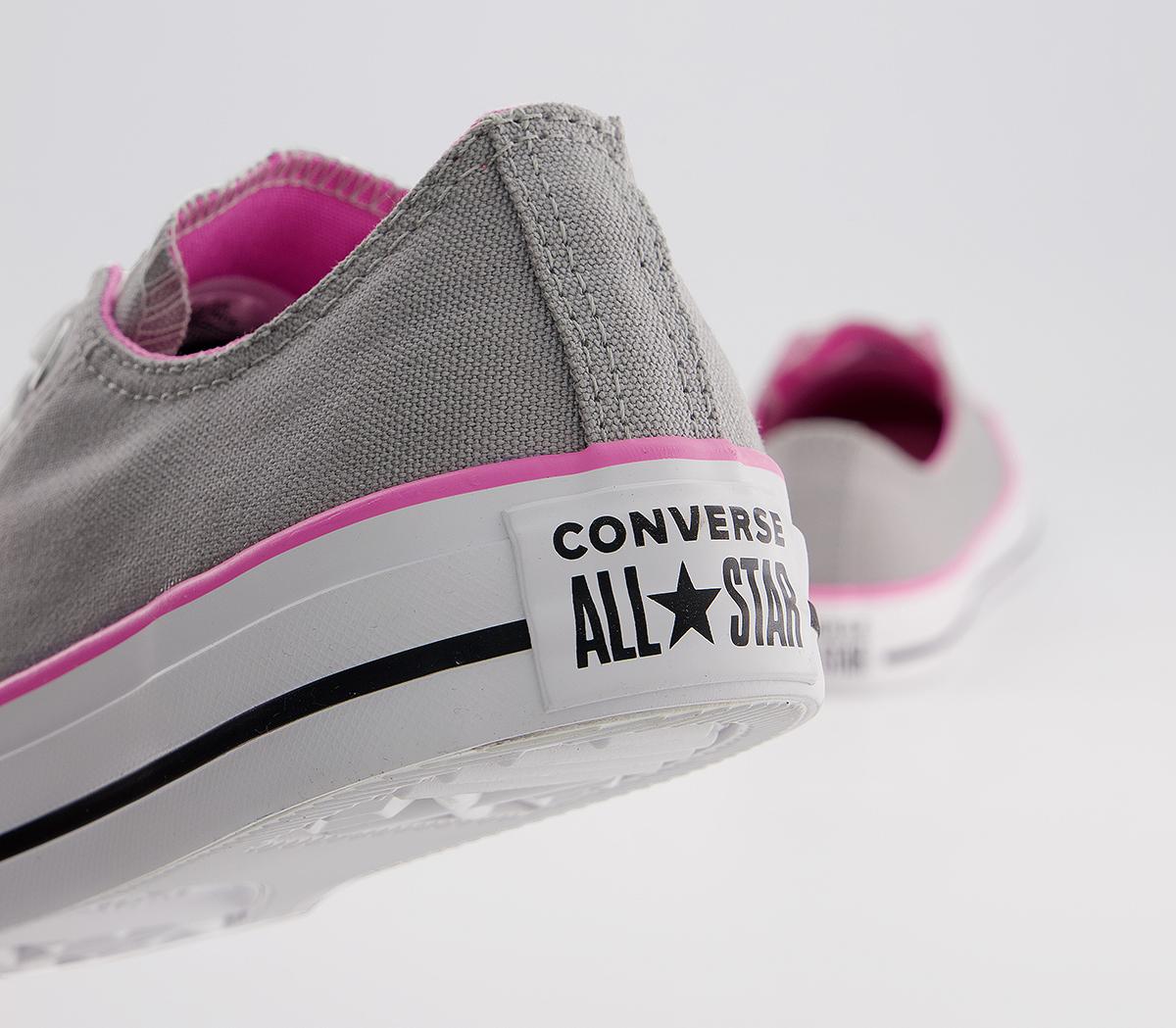 converse all star low trainers grey pink