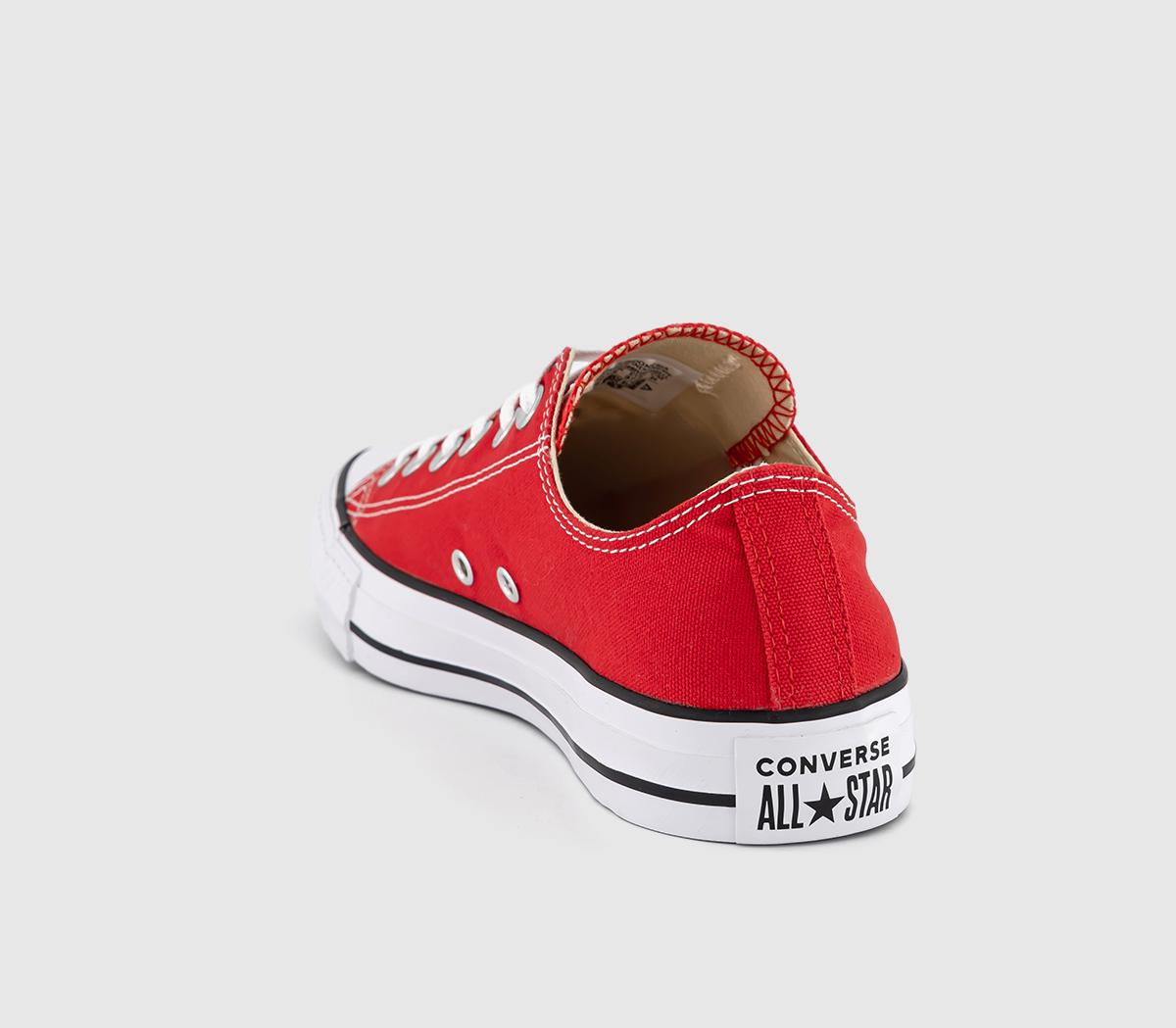 Converse All Star Low Trainers Red Canvas - Unisex Sports