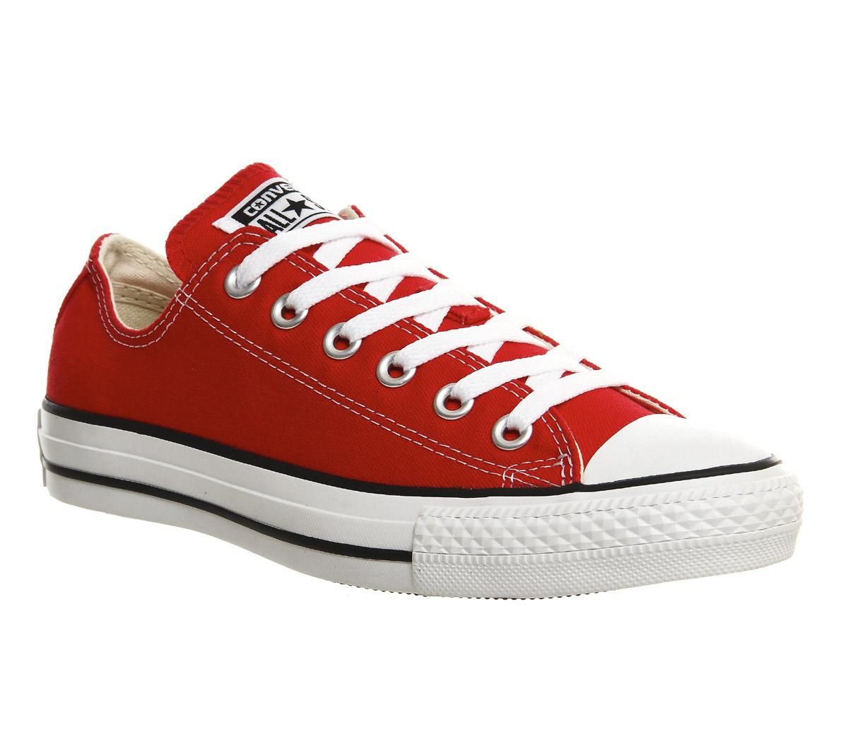 red low top converse womens